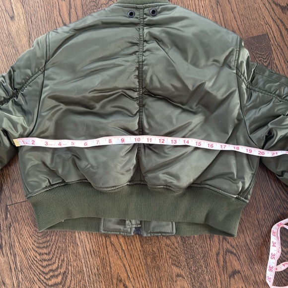 ❤️All Saints Calie Bomber Khaki Green Jacket Size 4 - Picture 10 of 11